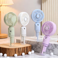 Cartoon Figurine USB Rechargeable Handheld Misting Fan with 3 Speeds