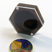 Ebony Wood Coin Display Case with Acrylic Lid for Commemorative Coins Medals Badges