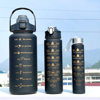 Matte Gradient Large Capacity Plastic Water Bottle Set with Straw for Sports and Travel
