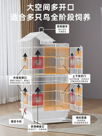Large Parrot Breeding Cage with Accessories for Budgies Cockatiels Mynahs Peonies