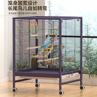 Splash-Proof Bird Cage with Glass or Wire Door for Parakeets and Small Birds