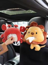 Creative Car Tissue Box Cartoon Hanging Type Multi-functional Armrest Sun Visor Tissue Holder