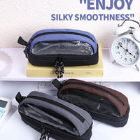 Semi-Circular Pencil Case Large Capacity Waterproof Stationery Pouch for Middle School Students
