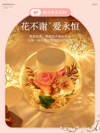 Preserved Rose Night Light with Magnetic Levitation and Bluetooth Speaker for Girlfriend Wife Friends