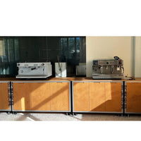 Modern Minimalist Birch Display Cabinet with Aluminum Frame for Retail Store