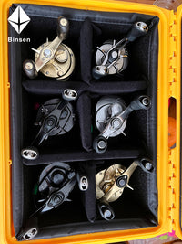Hard Shell Fishing Reel Storage Case for Spinning and Baitcasting Reels, Waterproof Tackle Box