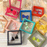 PE Film Suspension Jewelry Display Box for Bracelets and Collectibles - Transparent Dustproof Moisture-proof Elastic Storage Case
