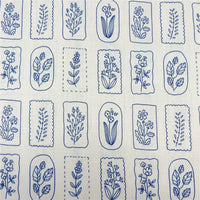 French Style Blue Floral Cotton Fabric for DIY Apparel & Crafts