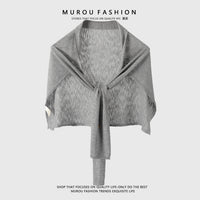 Women's T-Shaped Ice Silk Knit Sun Protection Shawl for Summer, Thin Versatile Air Conditioning Cardigan with Neck Guard