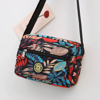 Women's Printed Nylon Crossbody Bag, Casual Canvas Shoulder Bag, Small Square Handbag