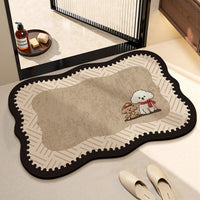 Diatomaceous Earth Bathroom Mat, Non-Slip Quick Dry Absorbent Floor Mat for Toilet and Shower