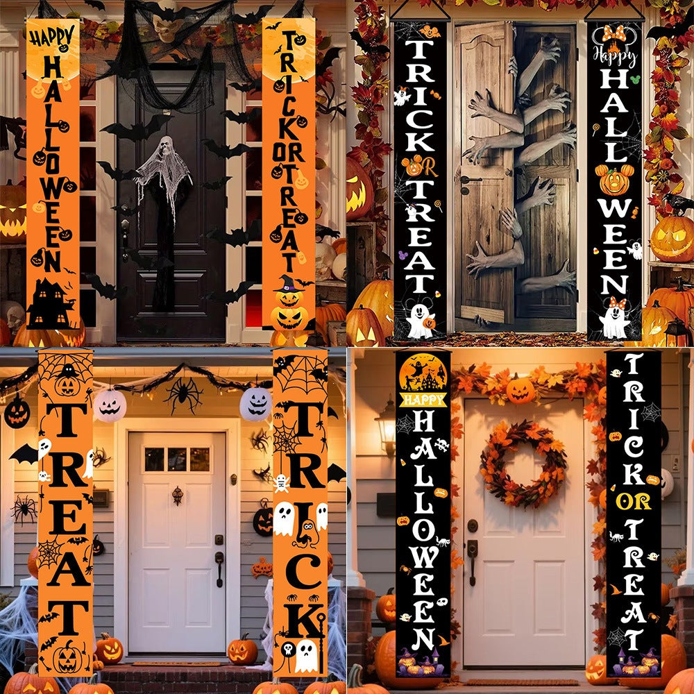 Halloween Day of the Dead Skeleton Couple Decorative Banner