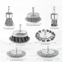 20-Piece Hex Shank Wire Brush Drill Attachment Set for Rust Removal and Polishing