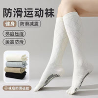 Women's Non-Slip Yoga Pilates Five-Toe Mid-Calf Socks for Fitness and Sports