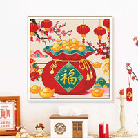 2026 New "Fu" Character Cross Stitch Kit - "Generations of Fortune" Design