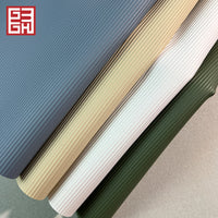 Embossed Semi-PU Faux Leather Fabric with Fine Stripe Pattern for Bags and Luggage, REACH Compliant, 16P Abrasion Resistant