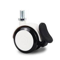 2-inch Swivel Caster Wheels with Brake for Furniture and Medical Carts, Silent Universal Stem Casters