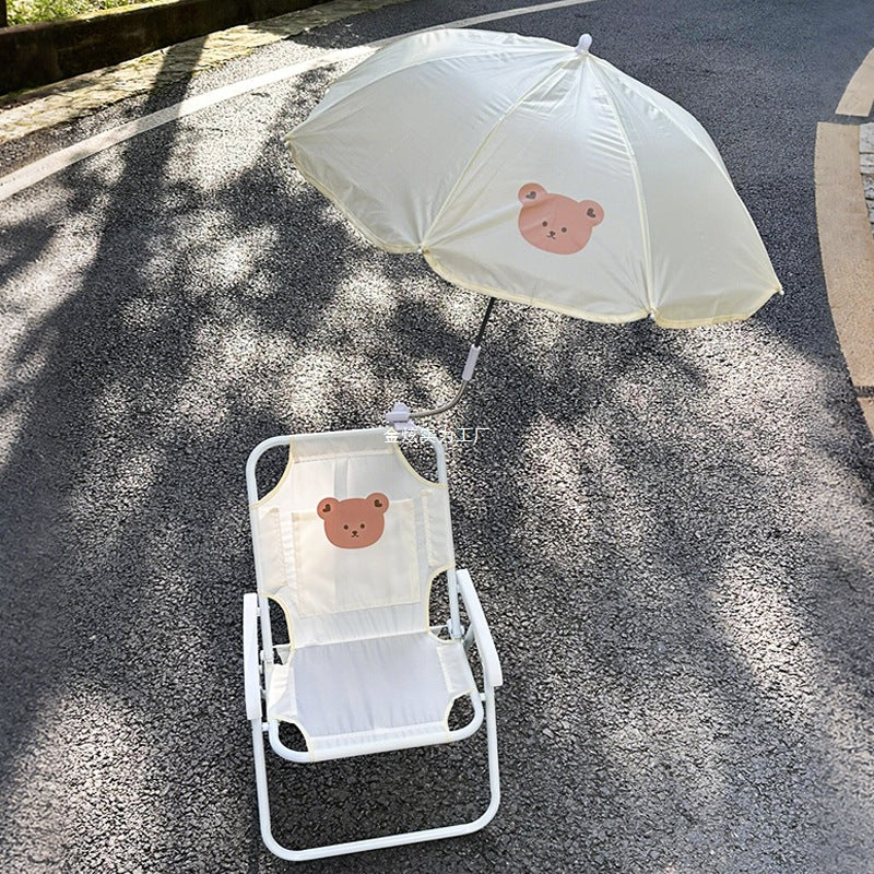 Portable Kids' Folding Beach Chair with Sun Umbrella, Outdoor UV Protection for Vacation & Camping