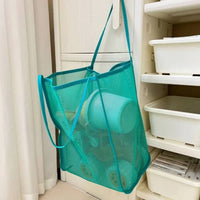 Mesh Shoulder Bag Large Capacity Lightweight Shopping Tote Beach Toy Storage Bag