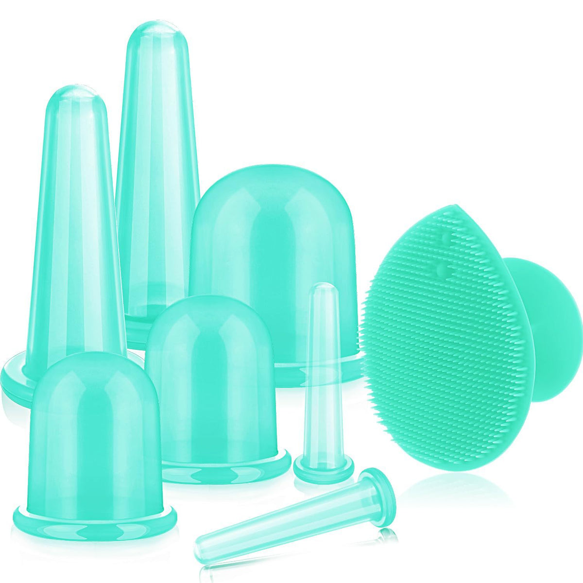Silicone Cupping Set for Facial and Body Massage, Vacuum Suction Cups, 4-Piece Set