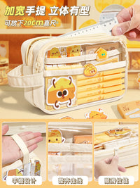 Large Capacity Cheese Pencil Case Set for Students