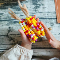 DIY Pipe Cleaner Corn Cob Craft Kit for Kids - Autumn/Spring/Halloween Themed Creative Art Project with Beads
