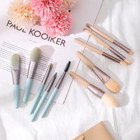 8-Piece Portable Makeup Brush Set for Beginners - Soft Bristle Eye Shadow, Foundation, Concealer Brushes with Aluminum Handles