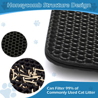 Large Double-Layer Cat Litter Mat, 45x60cm, EVA Waterproof Anti-Slip Litter Trapper