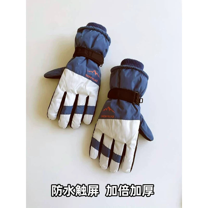 Men's Winter Warm Waterproof Windproof Ski & Snowboard Gloves with Touchscreen Compatibility