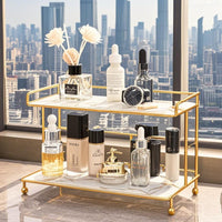 Luxury Multi-layer Bathroom Countertop Organizer Shelf for Cosmetics and Toiletries