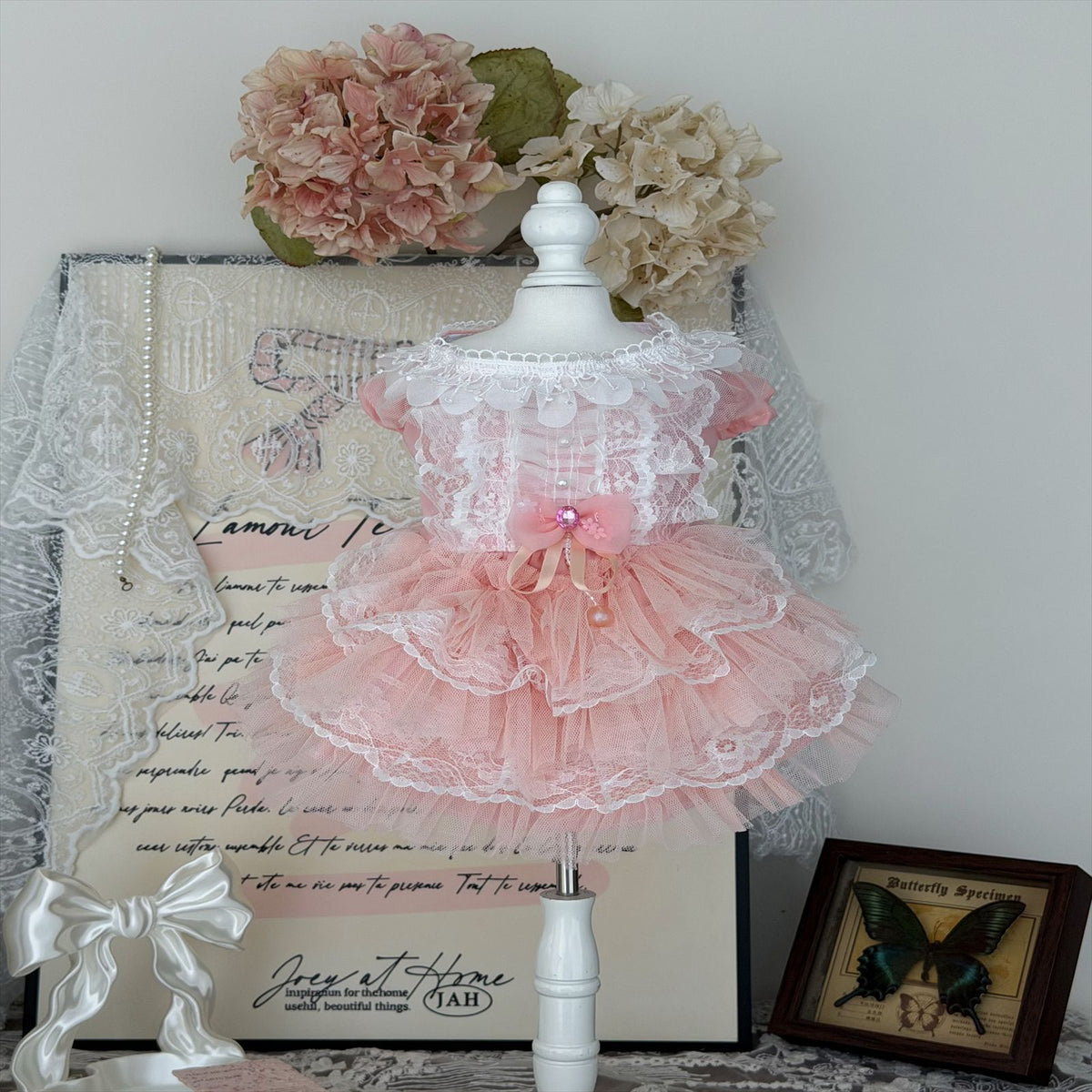 Handmade Sweet Mesh Doll Cat Golden Shaded Doll Outdoor Princess Dress