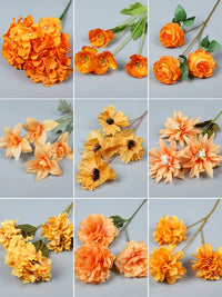 Orange Artificial Silk Hydrangea Wedding Arch Flower Arrangement