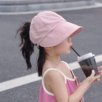 Kids' Sun Protection Hat with Wide Brim for Girls, Quick-Dry Outdoor Baseball Cap