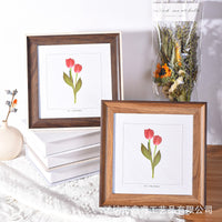 Square Photo Frame for Pictures, Calligraphy, and Paper Cuttings, Desktop or Wall Mount