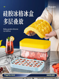 Silicone Ice Cube Tray with 32 Grids for Home Use, Food-Grade Ice Maker Mold