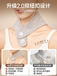 Neck Warmer with Pockets and Adjustable Buttons for Shoulder and Cervical Spine Support