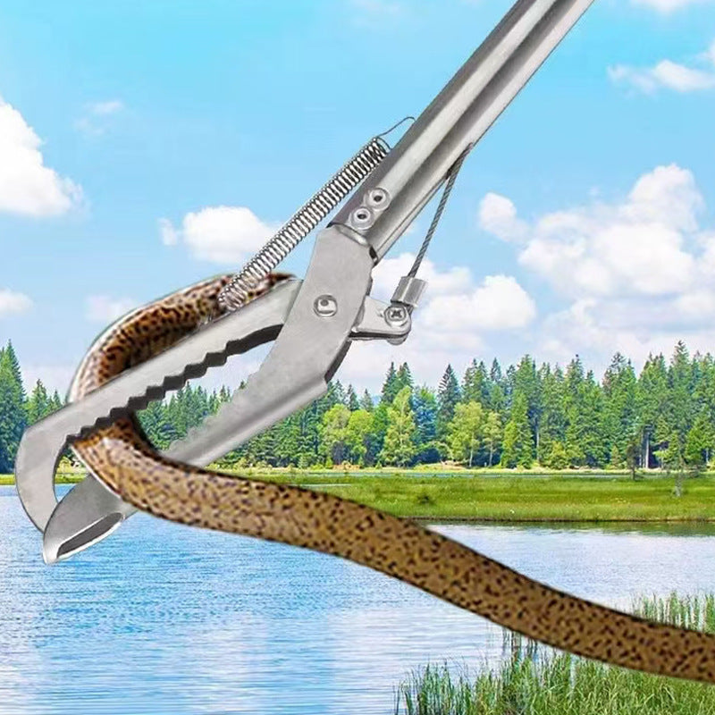 Stainless Steel Eel & Crab Grabber Tool with Lock for Fishing and Catching