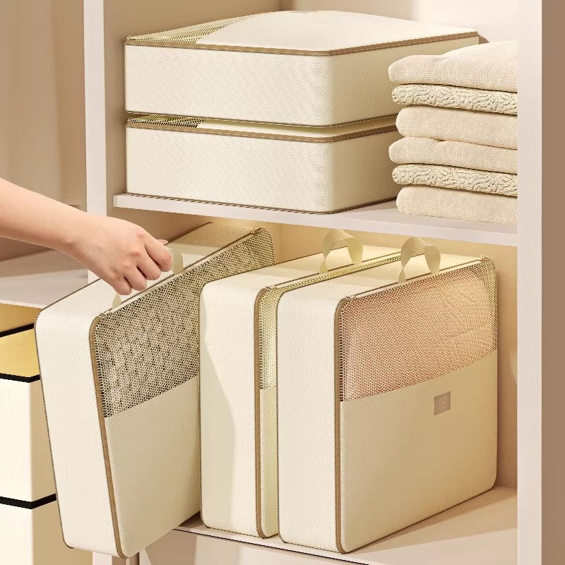 Visible Window Compression Storage Bags for Clothing and Bedding, 4-Piece Set, Dustproof Home Organization for Travel