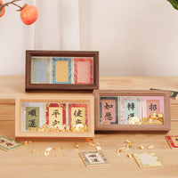 Song Brocade Hard Card Frame for Calligraphy and Painting, Mini Hollow Photo Frame Tabletop Decor