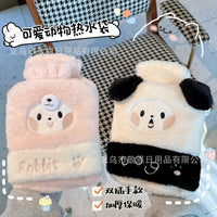 Cartoon Plush Hot Water Bottle with Hand Pocket, Thickened Explosion-Proof PVC, Detachable Washable