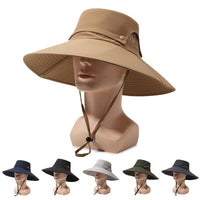 Men's Wide Brim Sun Hat with Detachable Top for Outdoor Activities