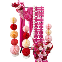 Wedding Wall Decor Simulation Flower Garland Red Pink Long Strip for Marriage Room Background Decoration