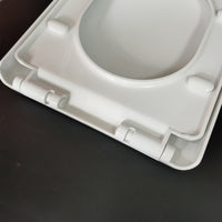 Square Soft-Close Toilet Seat with Dual Buttons, Thickened Material, Universal Fit