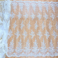 Sequin Lace Embroidered Fabric for Wedding Dresses and Curtains
