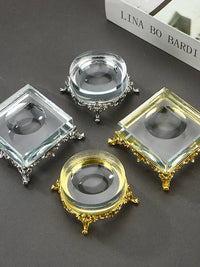 Crystal Ball Display Stand Metal Sphere Holder with Concave Base for Ornaments