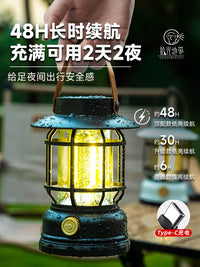 Rechargeable Solar Camping Lantern with Long-lasting Battery, Emergency Tent Light
