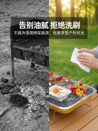 Disposable Portable Outdoor BBQ Grill Set with Charcoal for Camping and Picnics