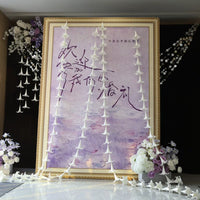 Pearl Lily Flower String Garland for Wedding Celebration Party Birthday Photo Props Pure White Decorative Artificial Flowers Arrangement