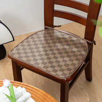 Ice Rattan Dining Chair Cushion with Anti-Slip Straps for Office and Home