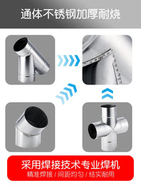 Thickened 304 Stainless Steel Flue Pipe for Wood Stoves and Fireplaces